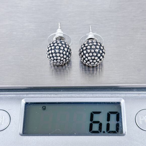Silpada P1226 Sterling Silver 925 Textured “Popcorn” Stud Earrings - Picture 9 of 9